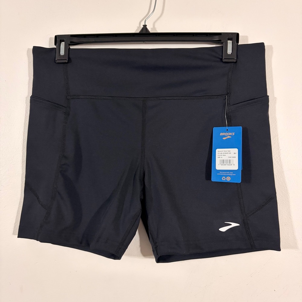 Brooks Moment 5" Short Tight Womens XL Black NEW Running Athletic Shorts 221584